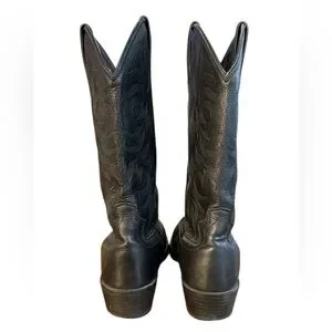 Justin Size 10D Deercow Stampede 2553 Black Leather Western Boots Justin Boots | Shoes | Justin Size D Deercow Stampede 2553  main image 2
